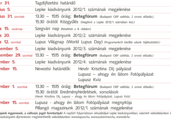Eseménynaptár 2012. Tervezett programok és kiadványok