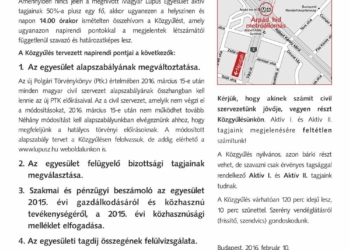 Meghívó közgyűlésünkre – 2016. március 12.