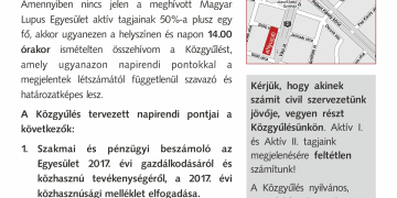 Meghívó közgyűlésre